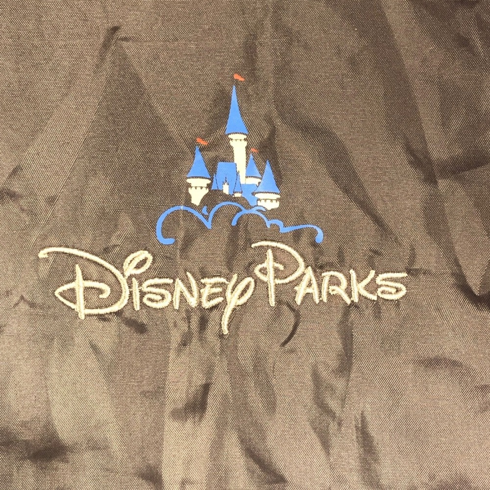Disney Parks Windbreaker Mens XL/XXL Brown Blue 1/4 Zip Castle Logo